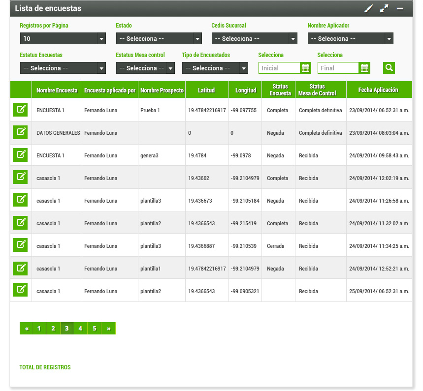 TManager Encuestas Lista Encuestas Contestadas