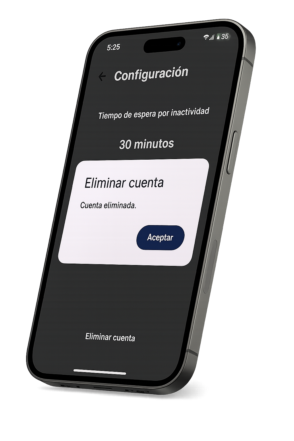 Paso 6 - Cuenta eliminada
